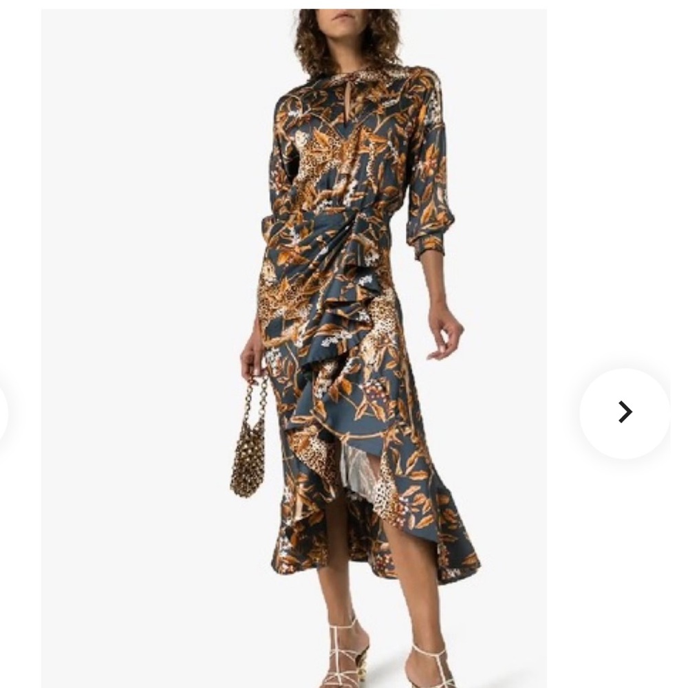 NWOT  Johanna Ortiz Elegant Floral Print Dress - Picture 5 of 16